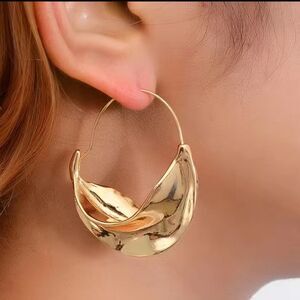 African Hammered Gold tone Earrings